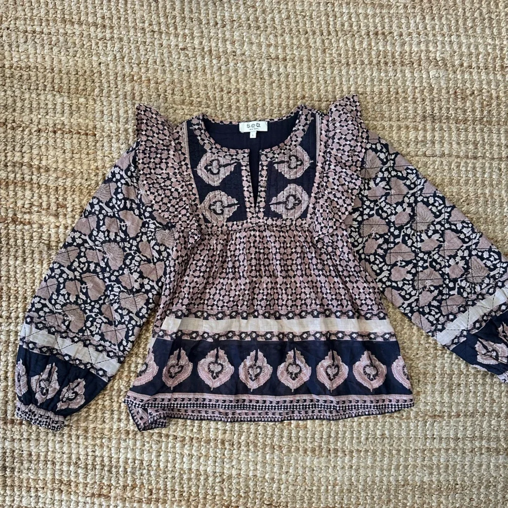 SEA LILAC MARGO QUILTED BLOUSE SIZE SMALL - Picture 6 of 9